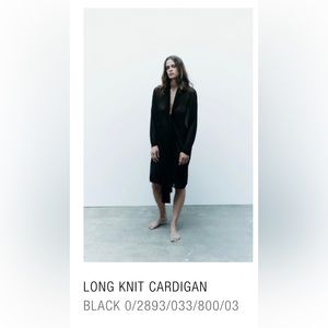 NWOT Zara Long Knit Cardigan - Black - M